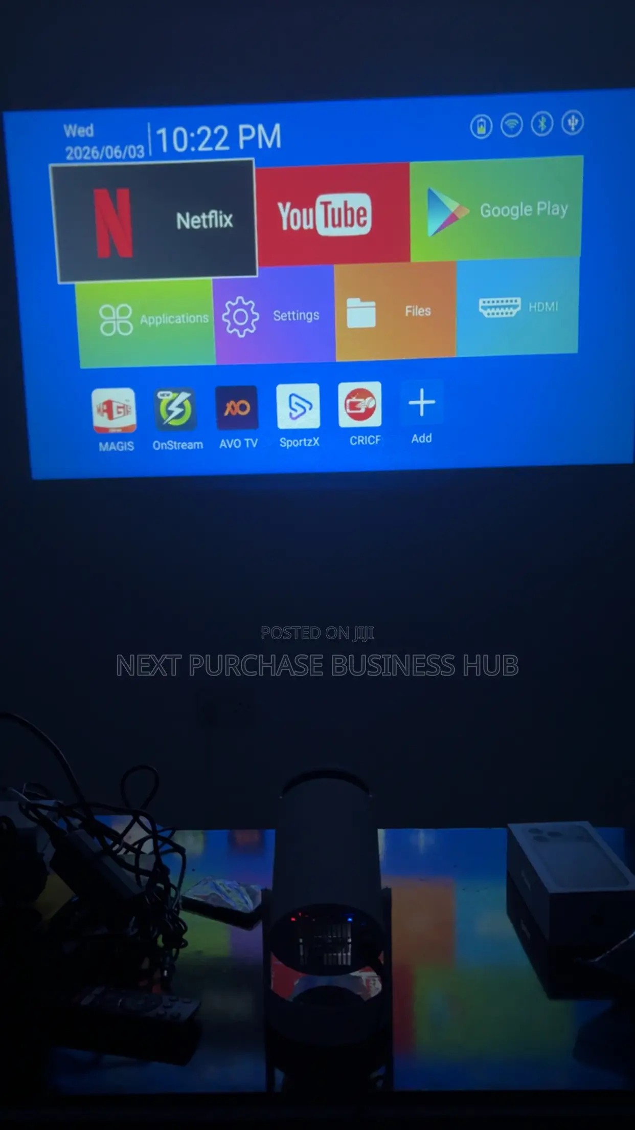 Original Rechargeable Hy300 Pro Max Smart Mini Projector 2gb + 16gb