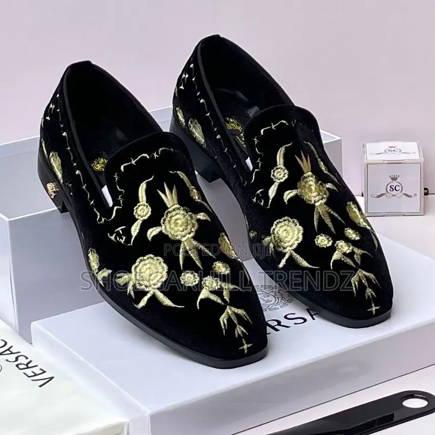 Premium Embroidered Suede Loafers for Men – Luxury Design