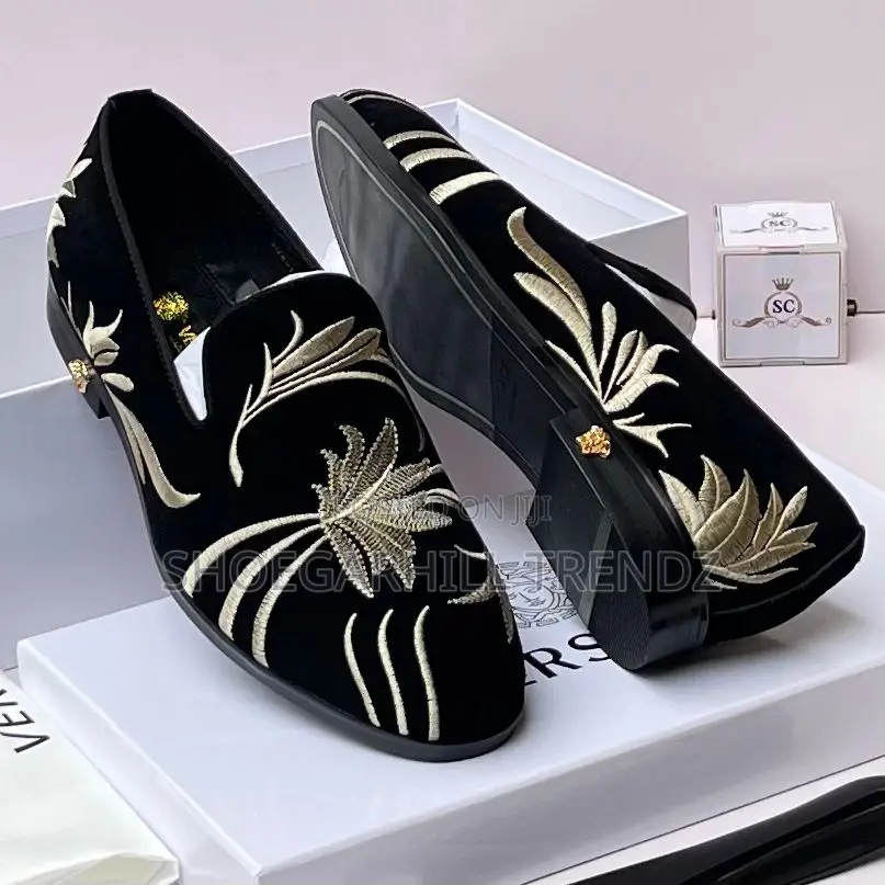 Premium Embroidered Suede Loafers for Men – Luxury Design