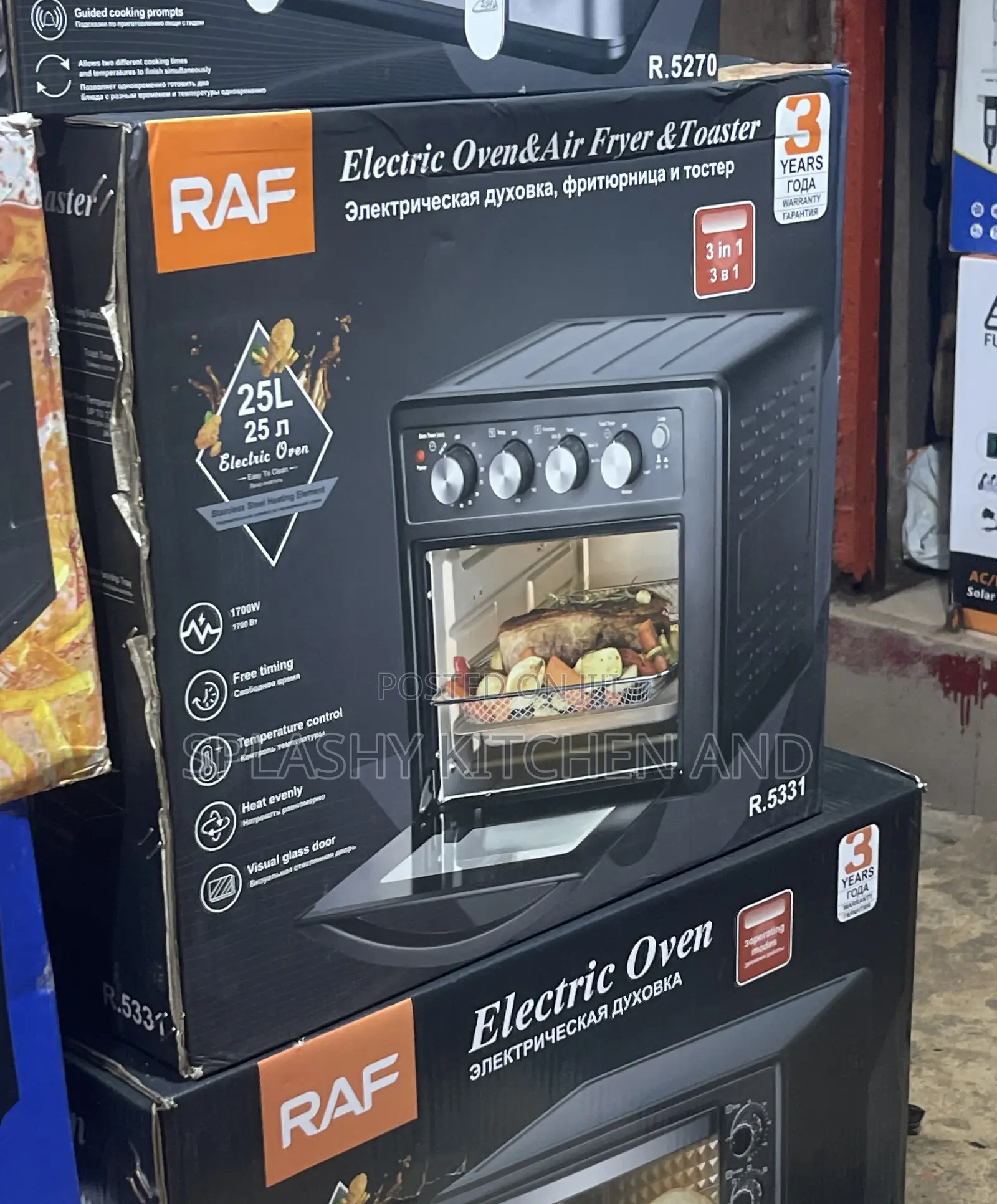 Raf 25litres Electric Oven, Air Fryer, and Toaster