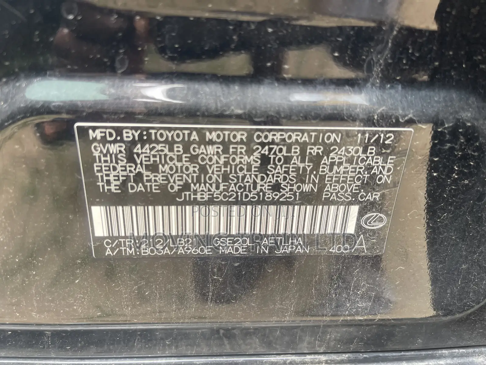 Lexus IS 250 2013 Black
