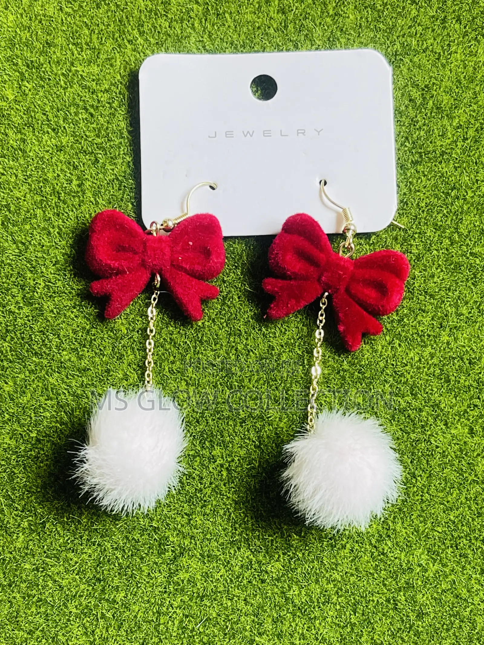 Red Bow Earring
