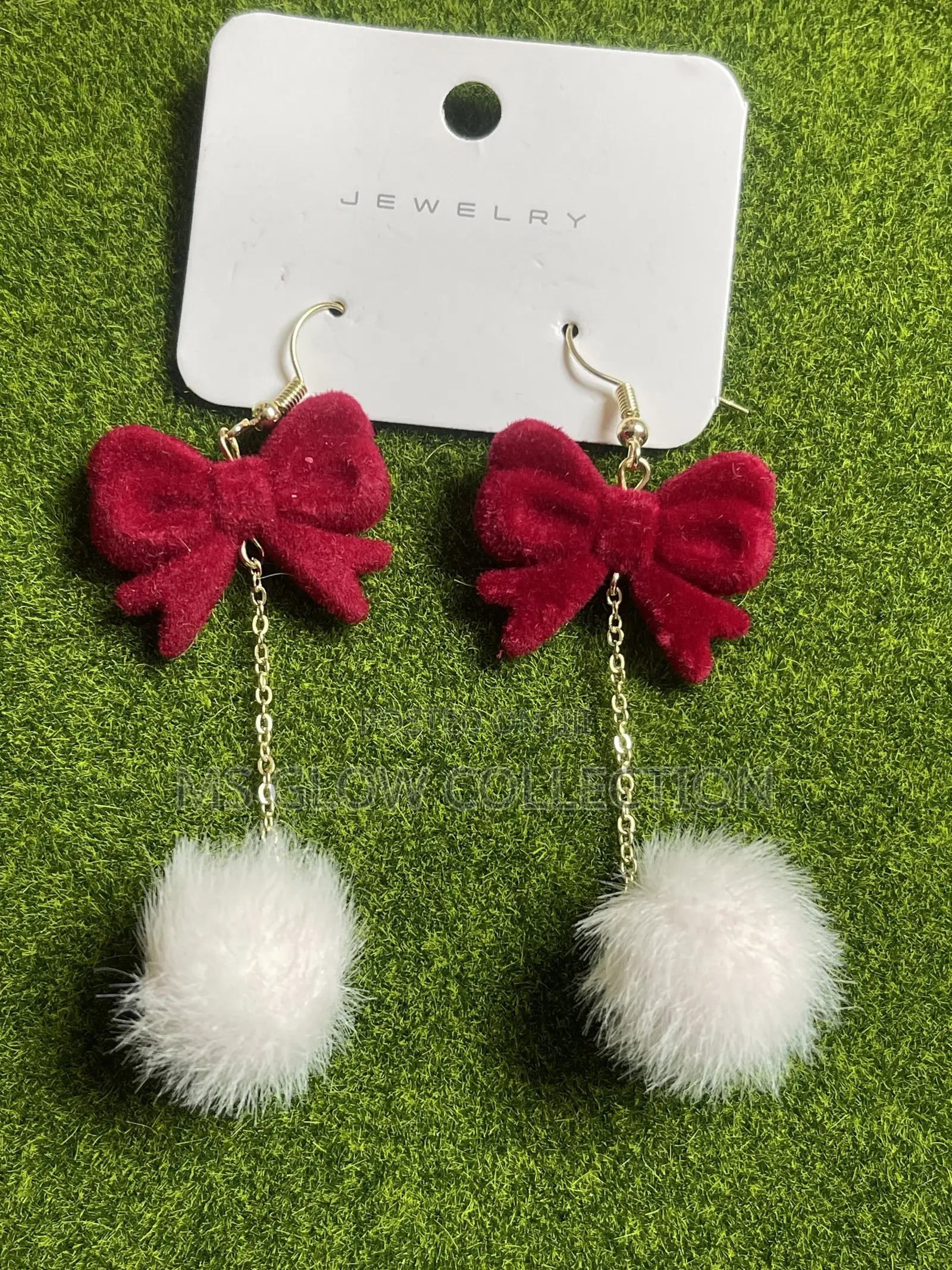 Red Bow Earring