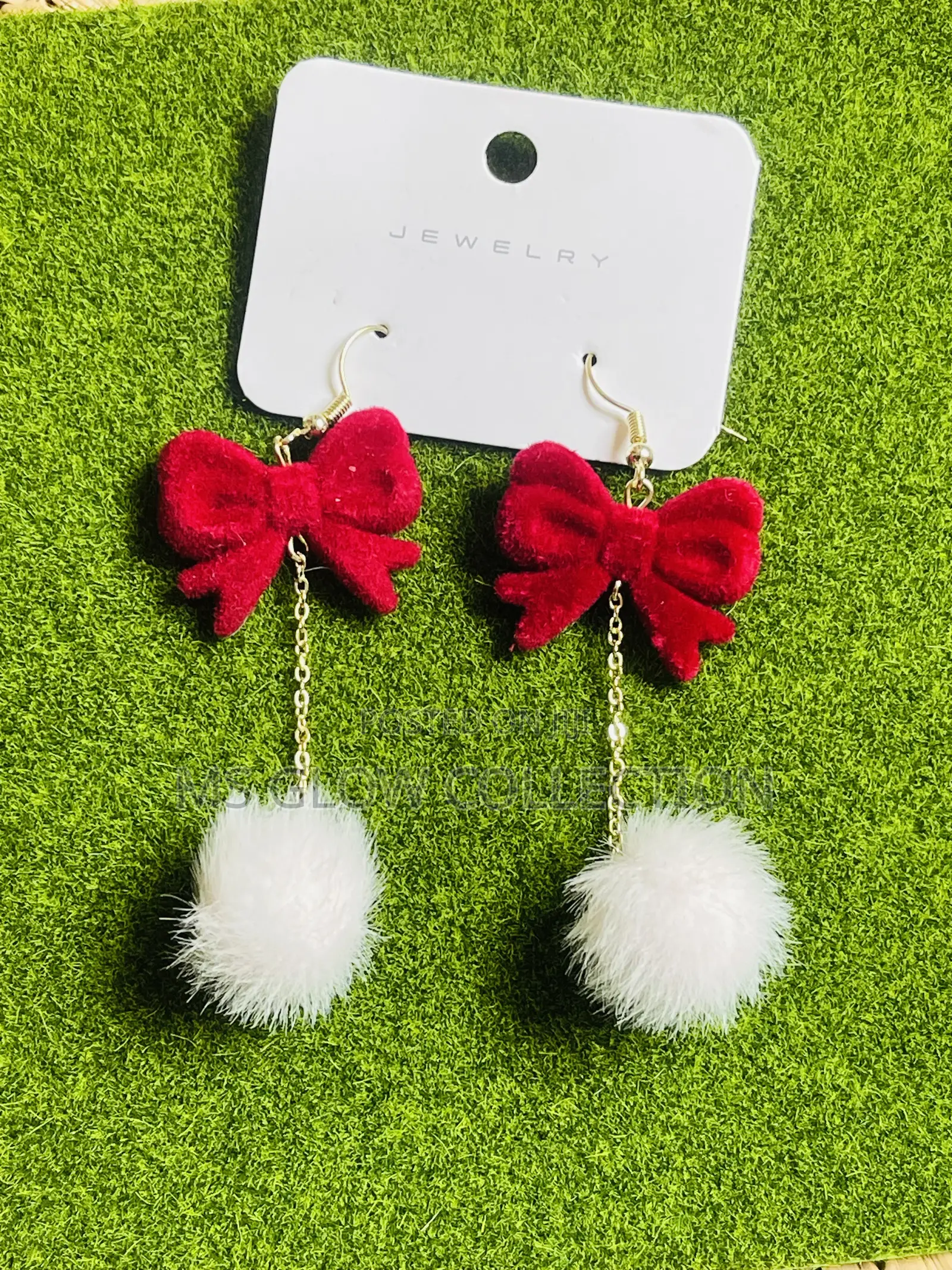 Red Bow Earring