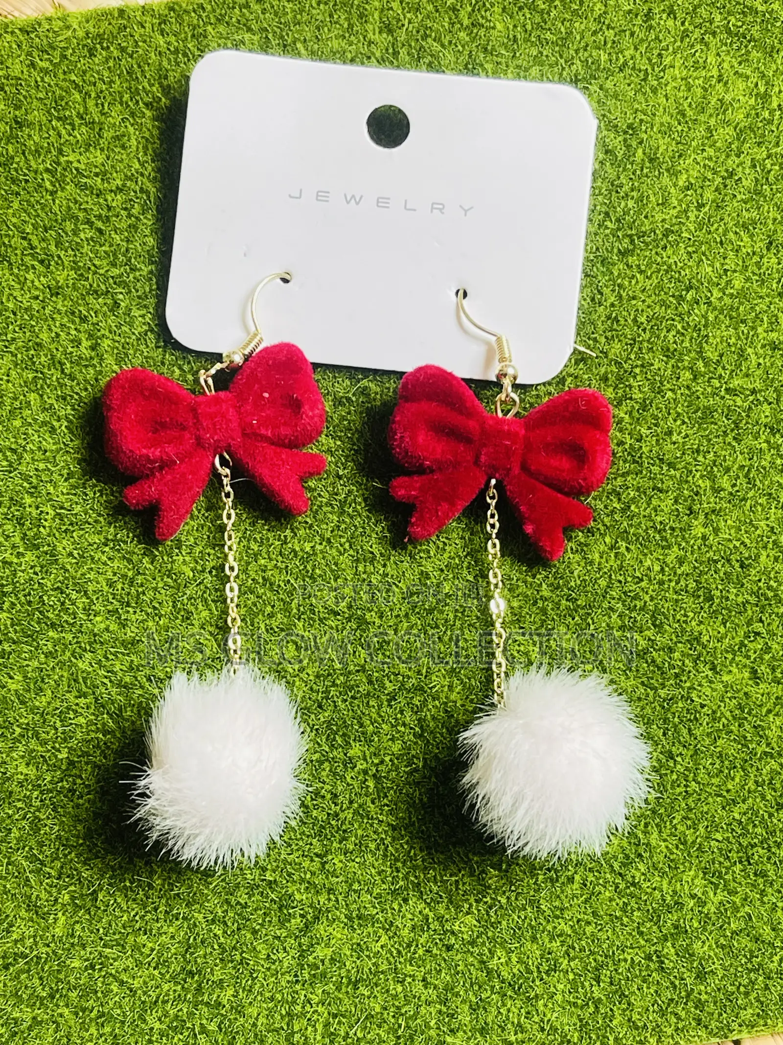 Red Bow Earring