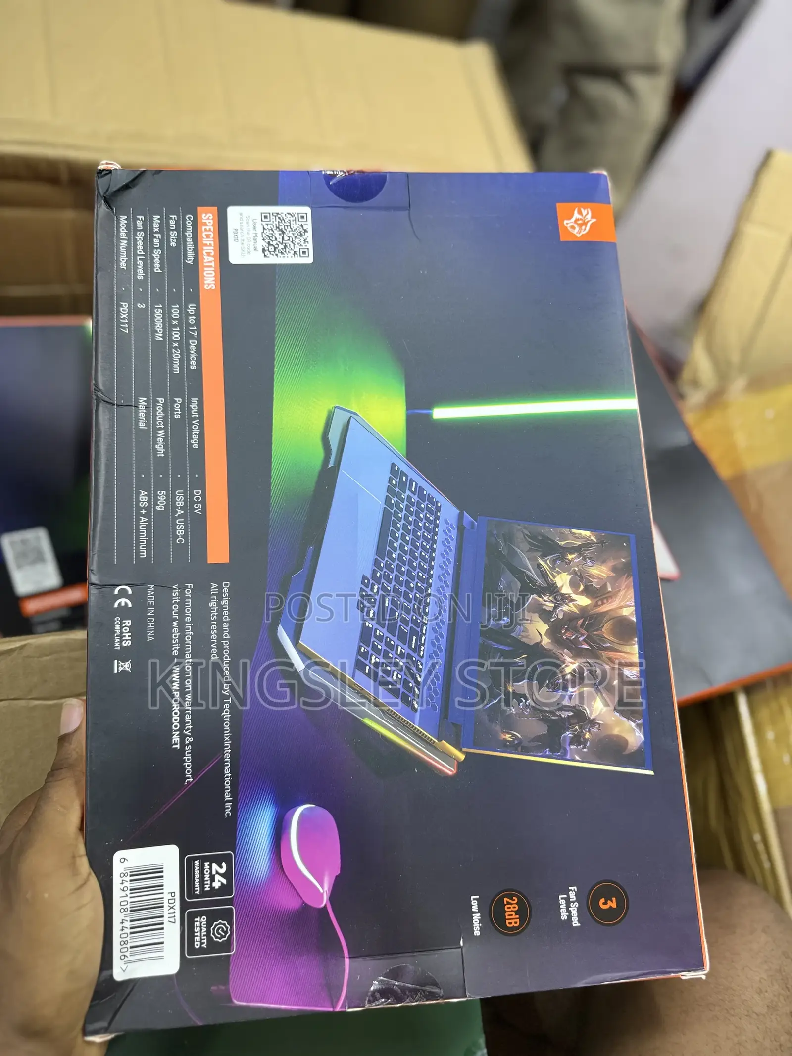 Porodo Gaming Al RGB Laptop Cooling Fan