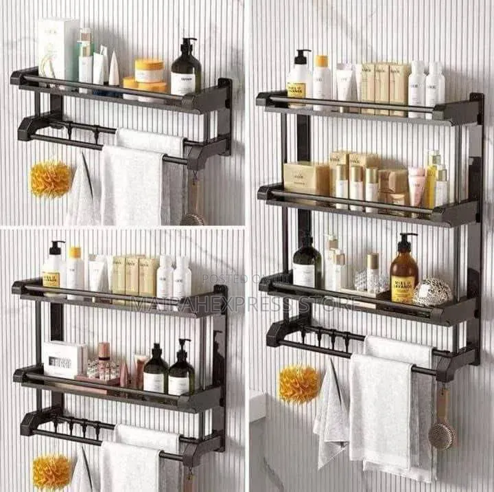 3 Tiermulti-Purpose Storage Rack With Towel Bar
