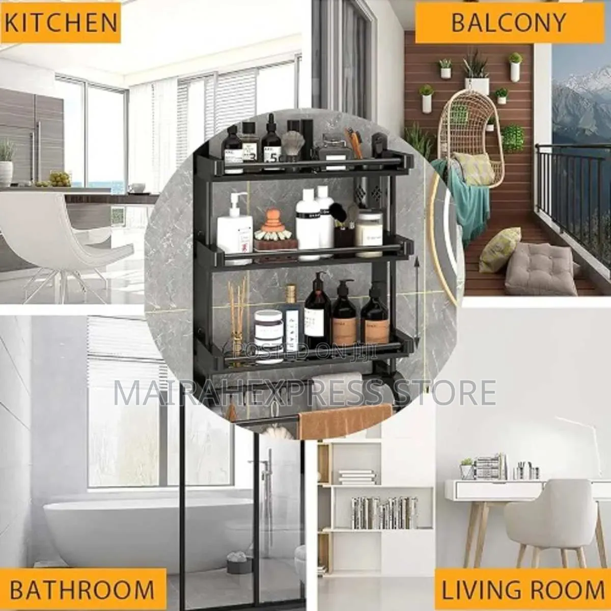 3 Tiermulti-Purpose Storage Rack With Towel Bar