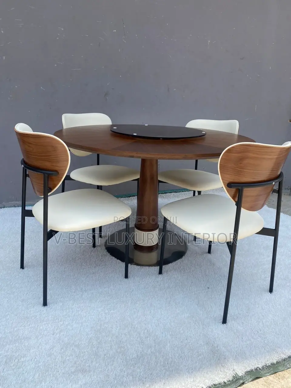 Premium Round Dining Set for 4 – Perfect for Homes, Restaurants Café