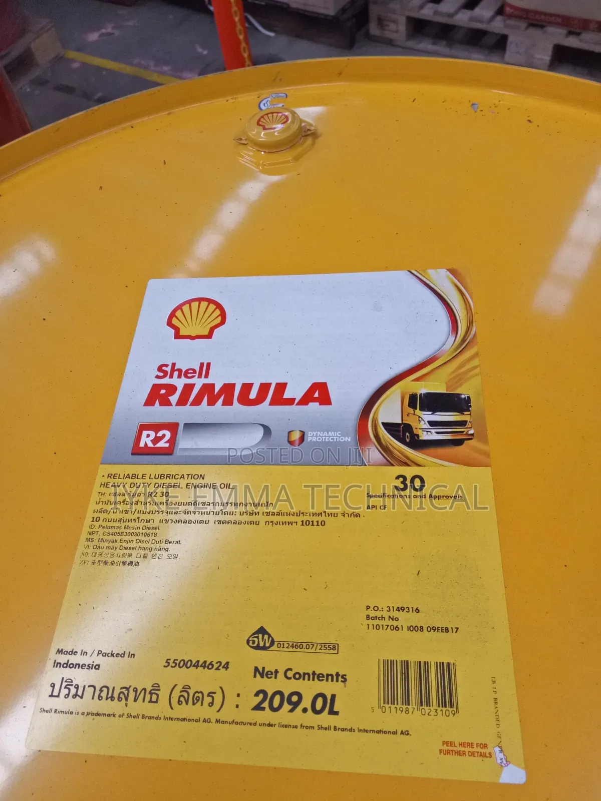 Shell Rimula R2 30w 209 L (1 Drum)