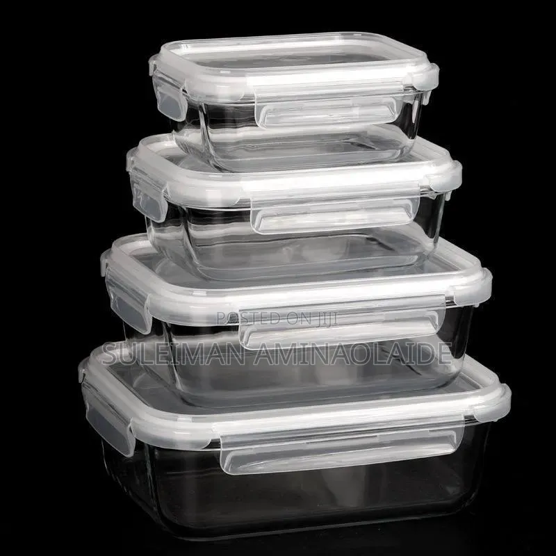 4in1 Lock Fresh Glass Bowl Set With Plastic Lid