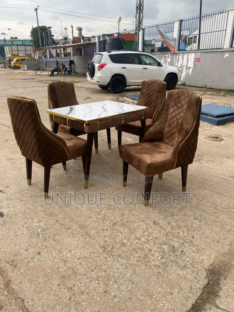 Brand New Top Quality 4 Seaters Cup Chairs With HDF Table Dinning Set