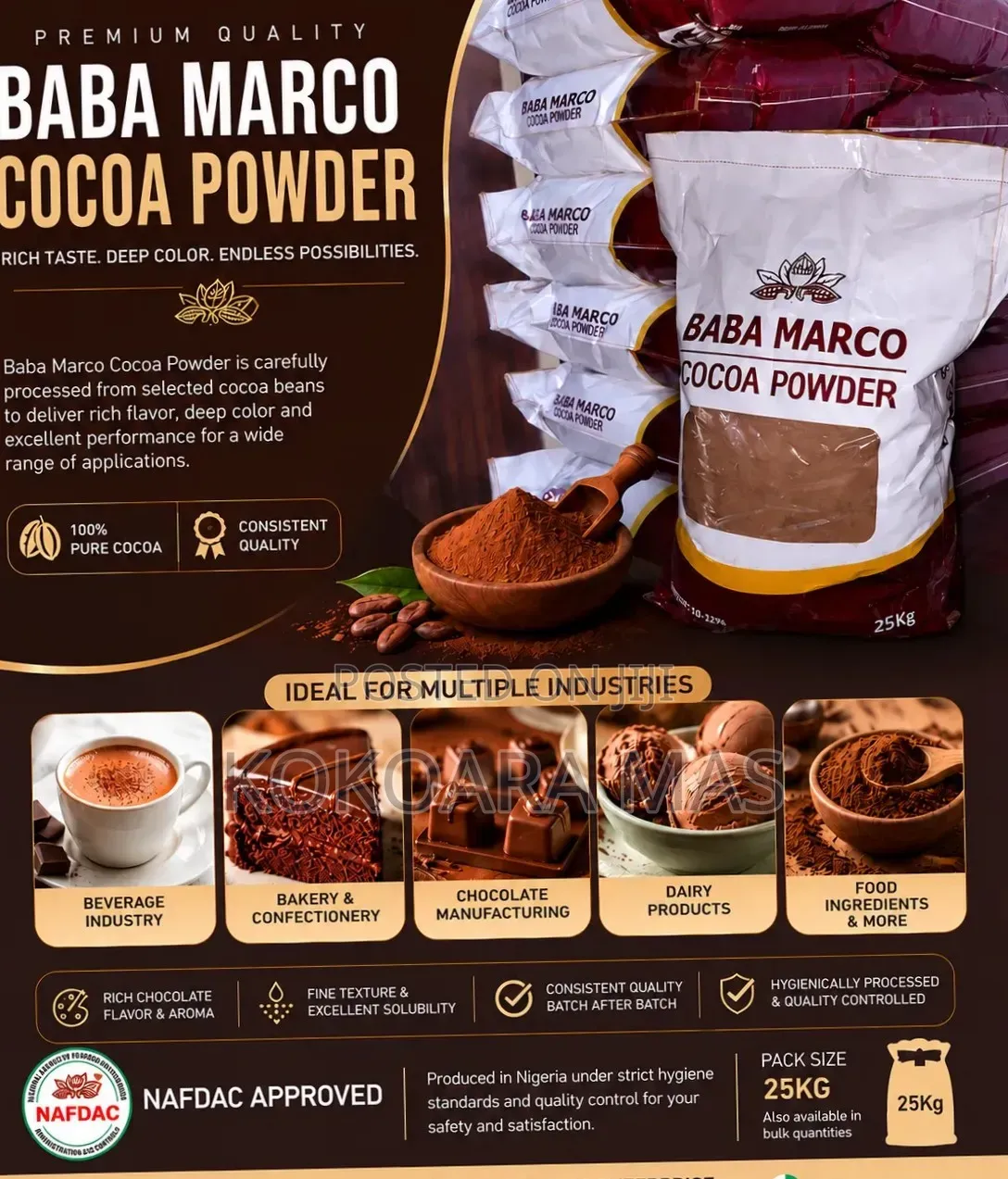 Baba Marco Cocoa Powder 25kg Bag