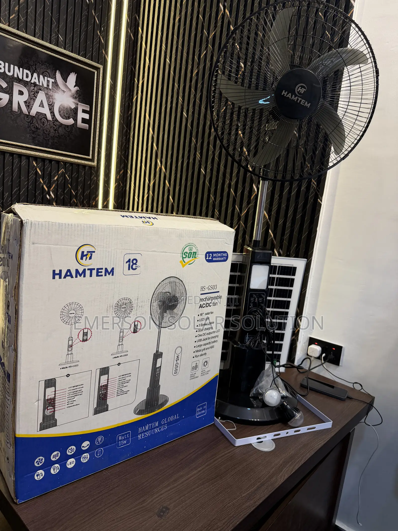 Hamtem Solar Fan 18inches