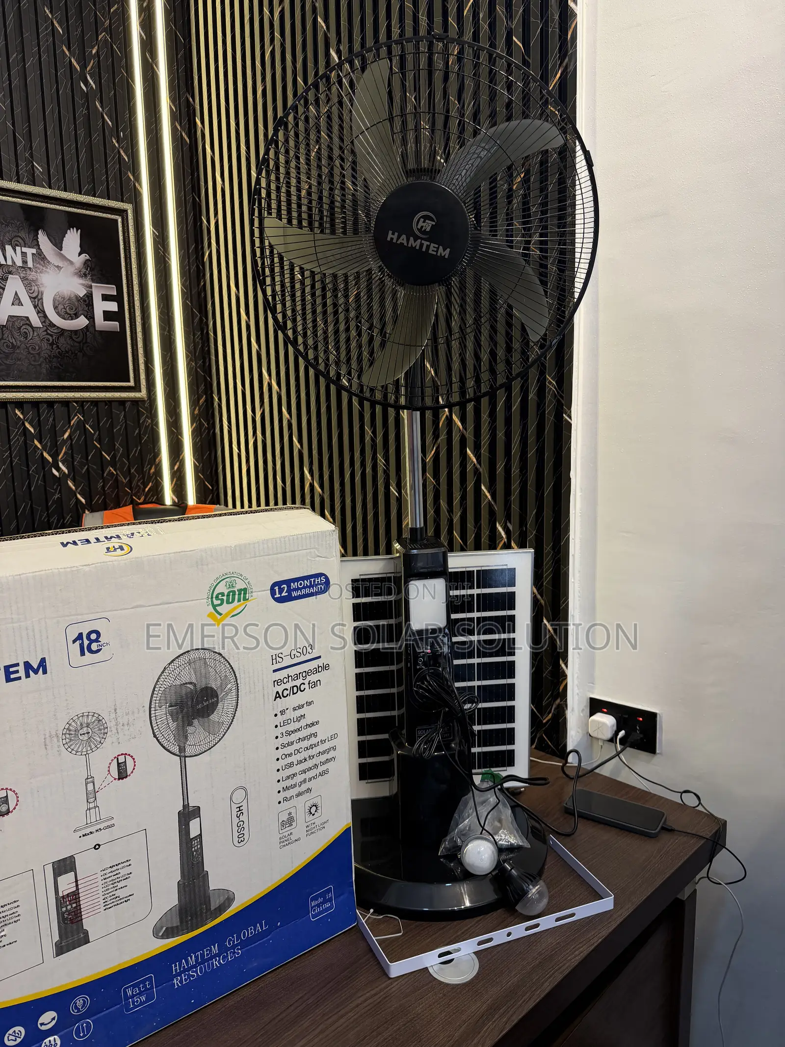 Hamtem Solar Fan 18inches