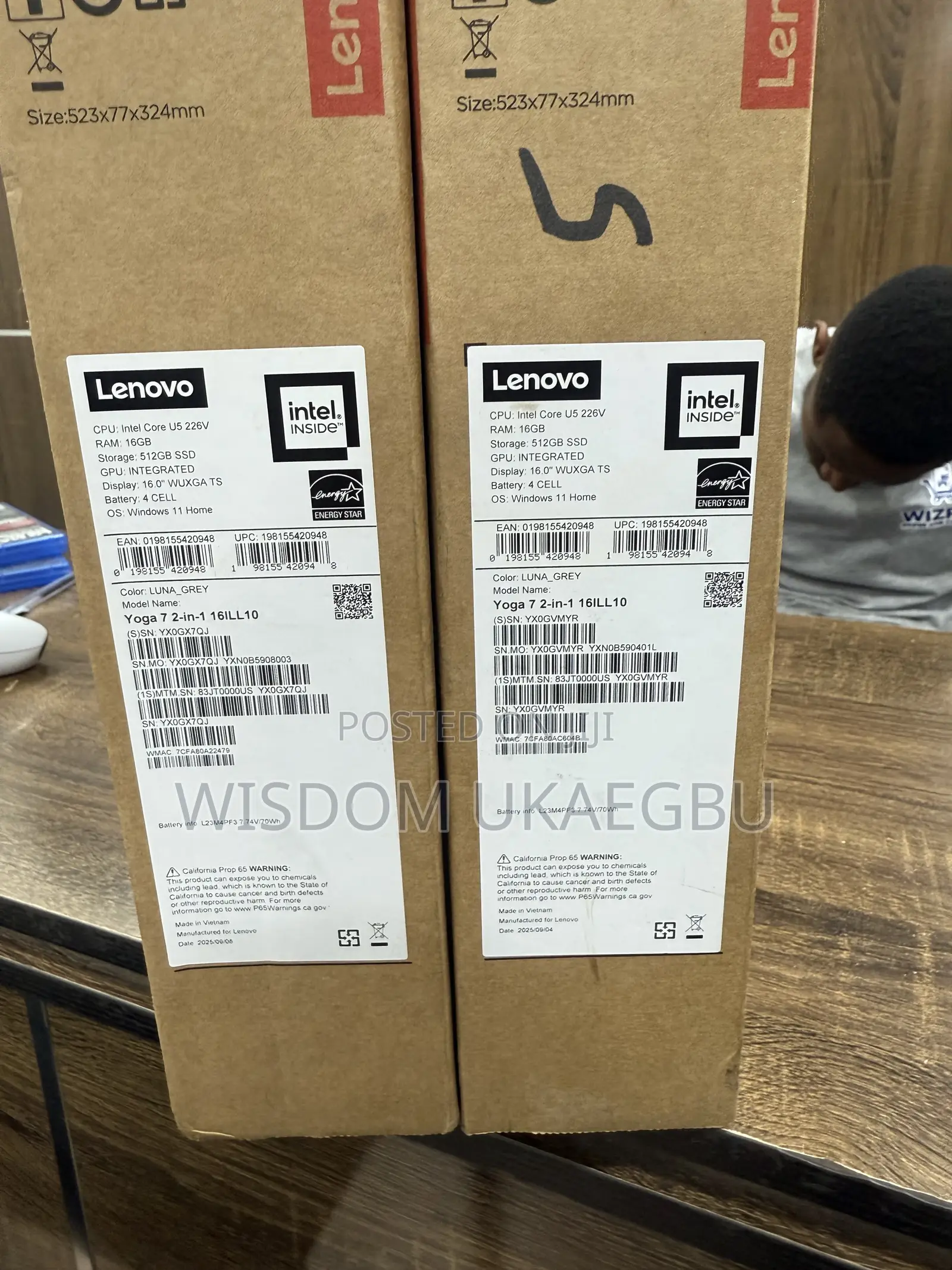 New Laptop Lenovo Yoga 7 15ITL5 16GB Intel Core Ultra 5 SSD 512GB