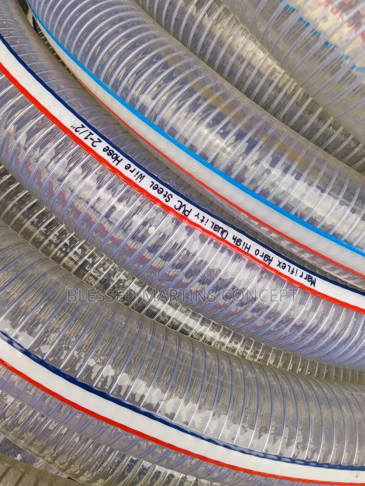 1by1⁄2 Transparent Steel Suction Hose for Water,Petrol,Chemical