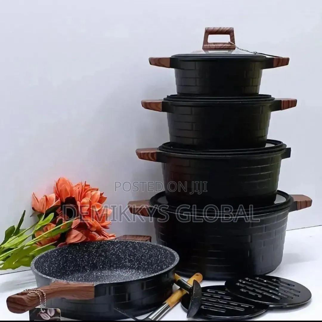 Ucc Life Granite Nonstick Pots/ Pans With Spoons Heat Pad -