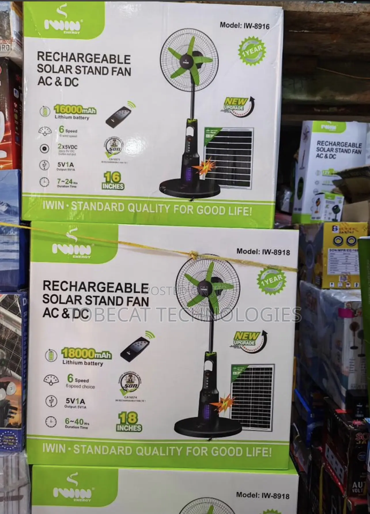 18inches Solar Standing Fan.- High Quality
