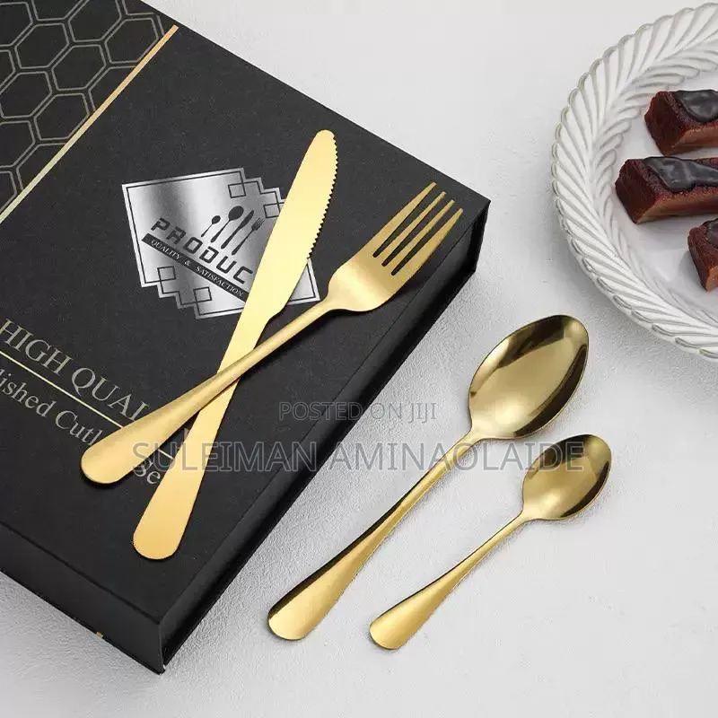 24pc Gold Cutlery Spoon Set