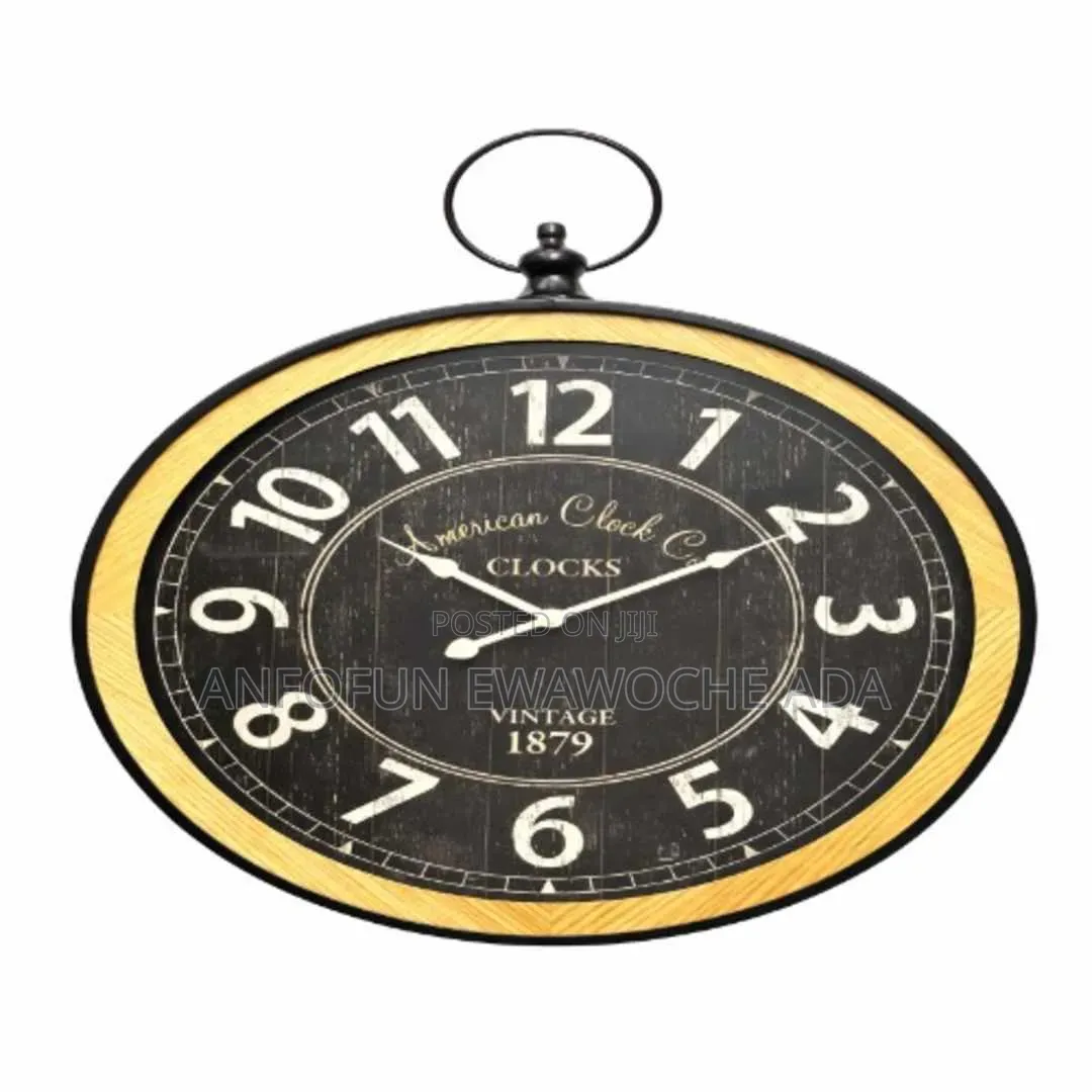 Vintage 1879 – Solid Wood Metal Wall Clock - 58cm