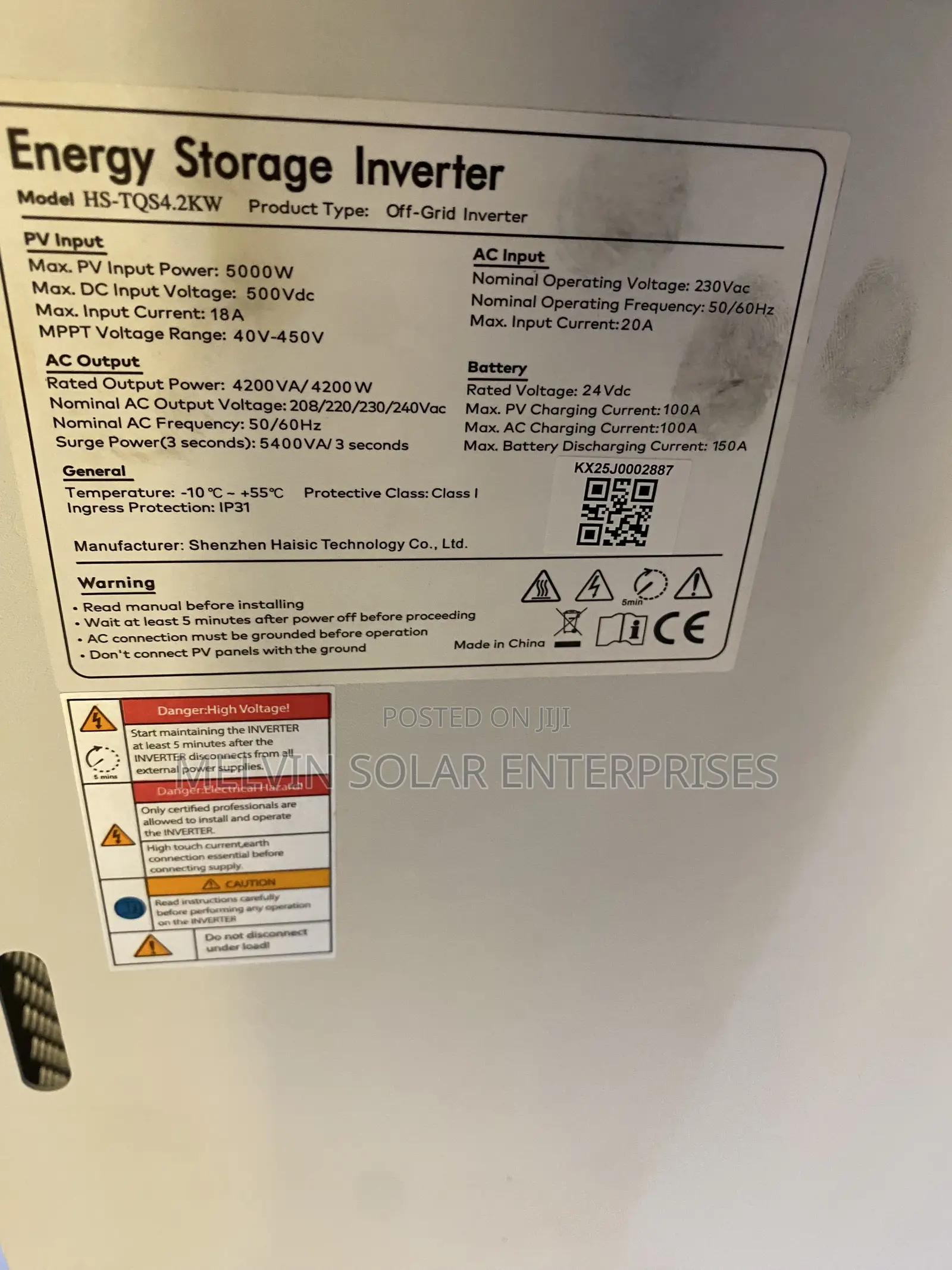 8kwh/4.2kva All in One Solar Generator Available in Store Dm for Urs.