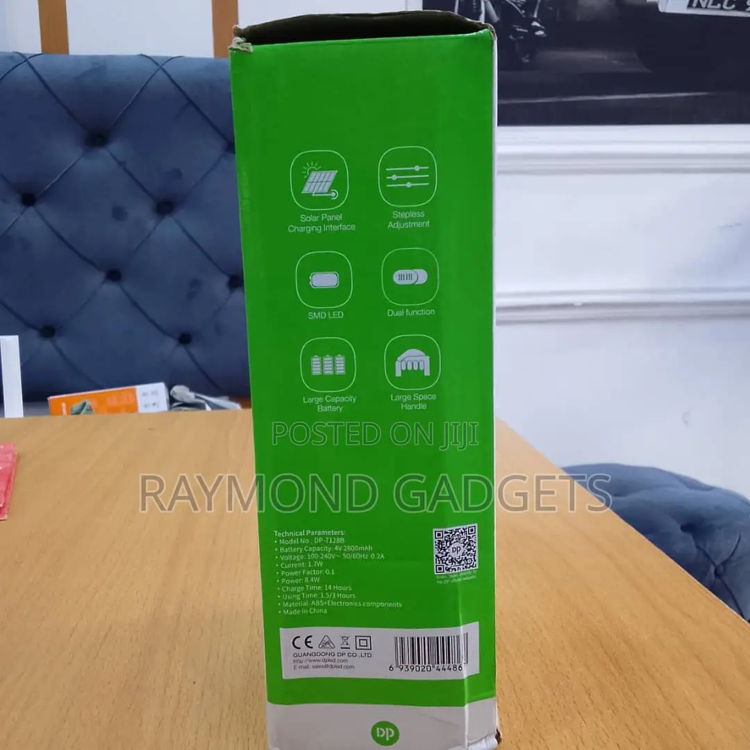 Dp Dp-7128b Rechargeable Led Hand Lamp With Solar Charging
