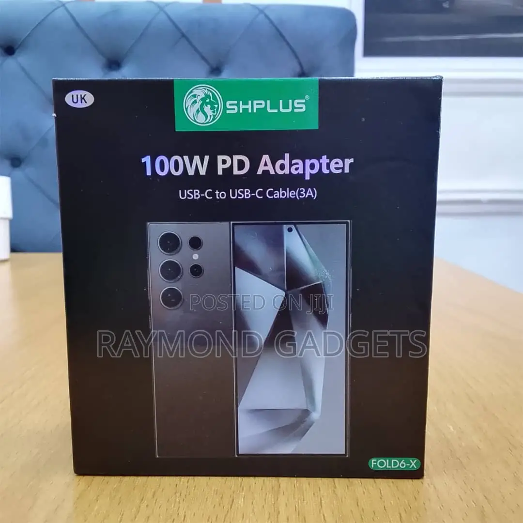 Shplus 100w Pd Fast Charger Adapter With Usb-C Cable (3a) Fold6-X