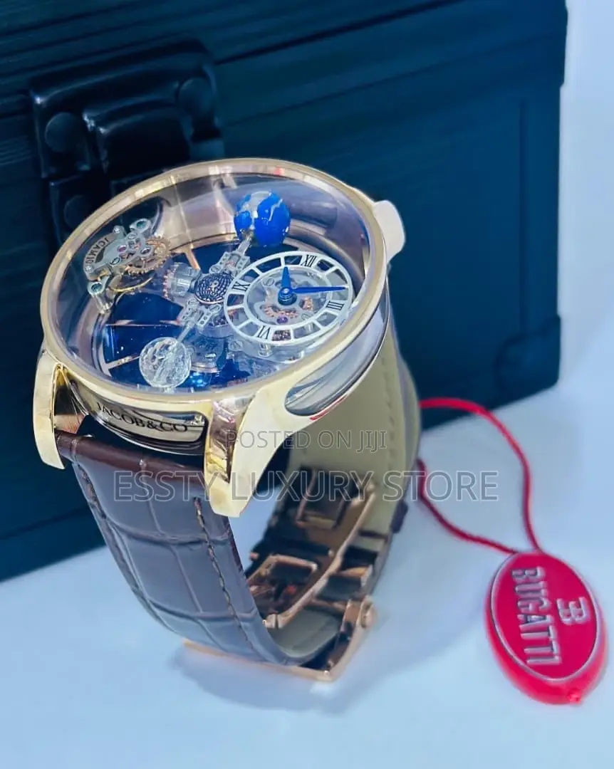 Automatic Engine Jacob and Co Leather Wristwatch