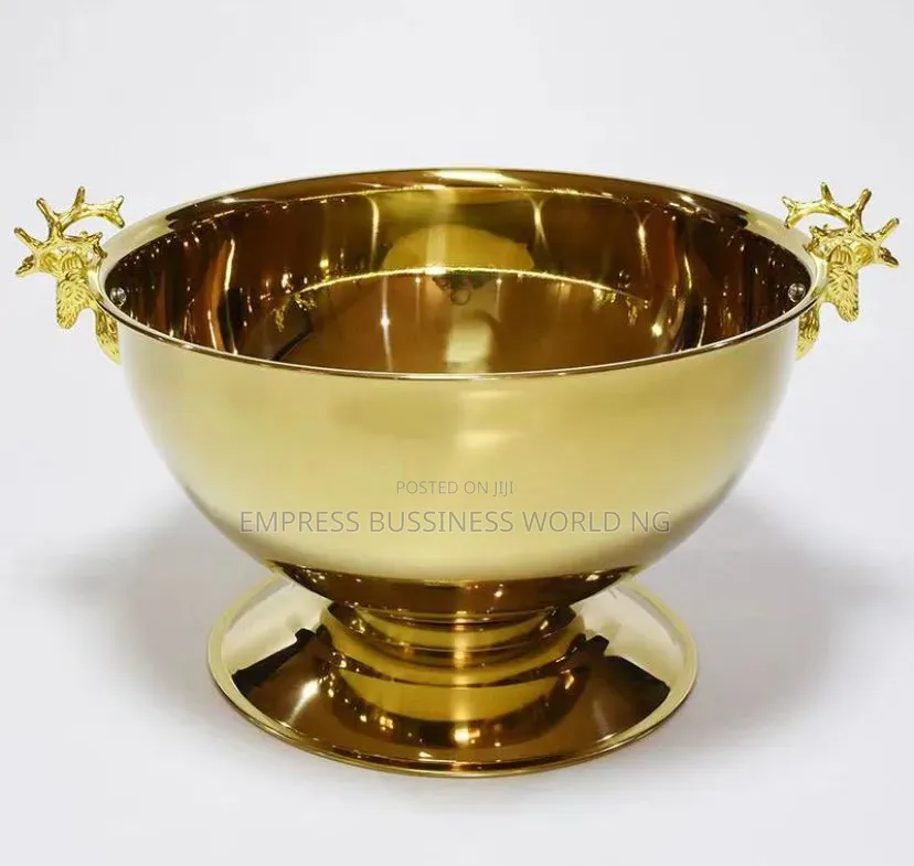 Big Fancy Stainless Wine Bowls-Gold and Silver Colir