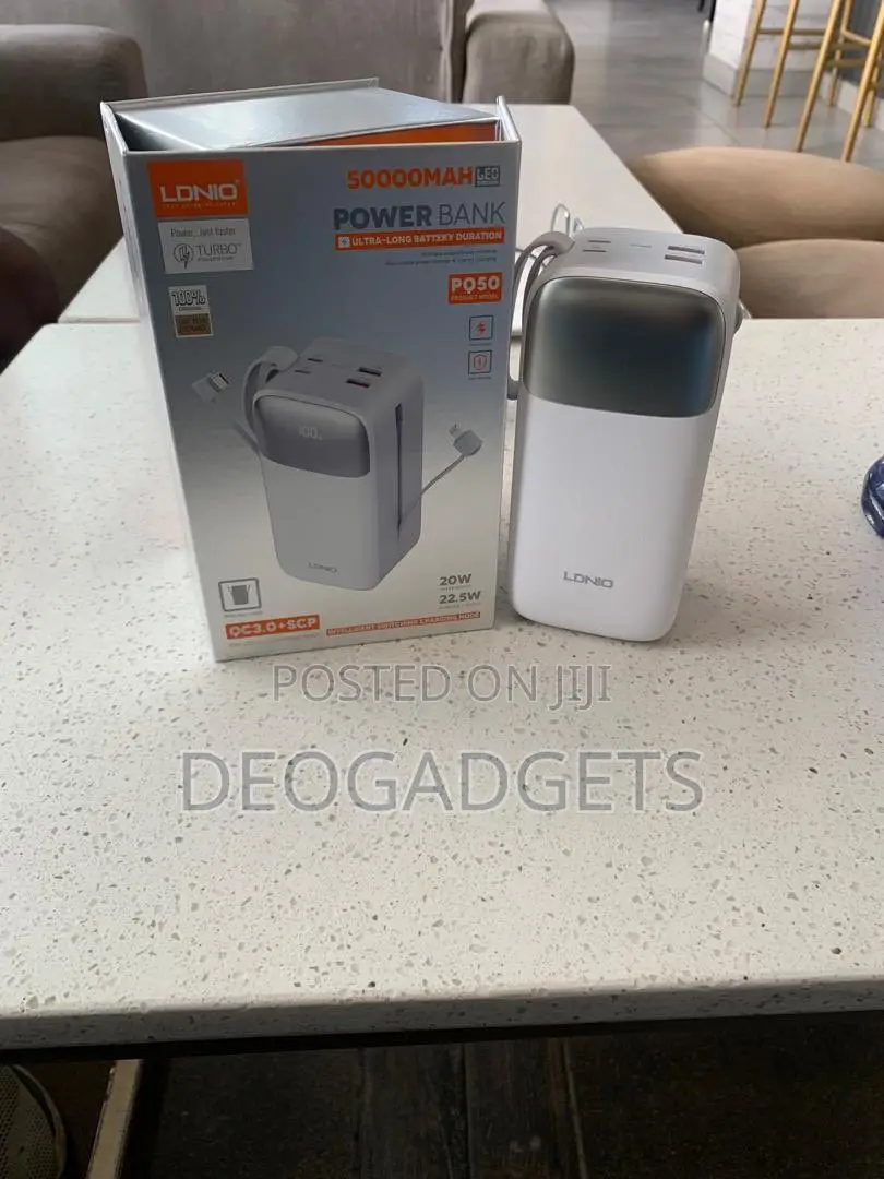 50,000mah Ldnio Powerbank With Inbuilt Cable.