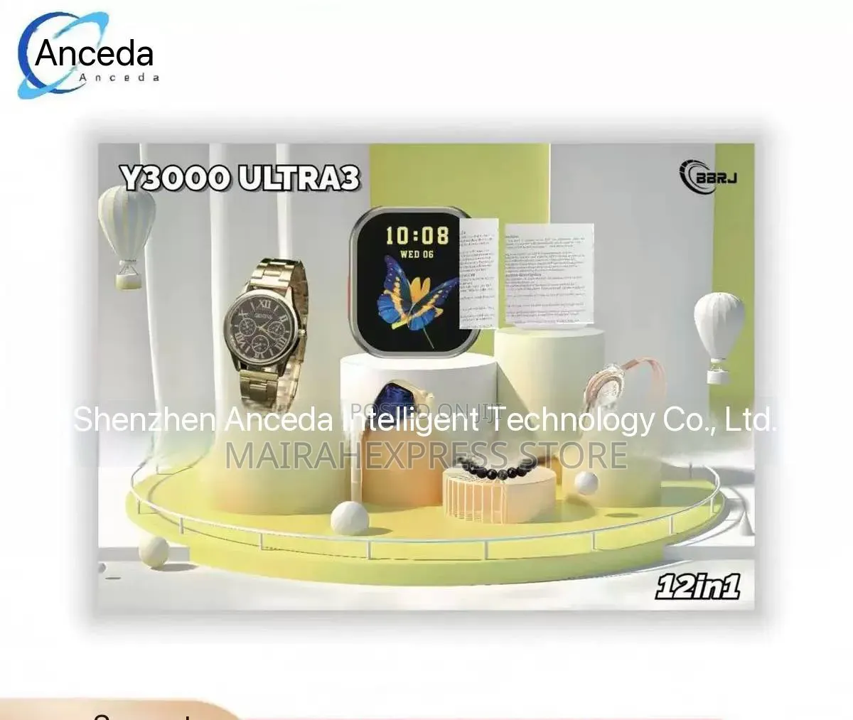 12-in-1 Y3000 Ultra 3 Premium Smartwatch Gift Set HMK