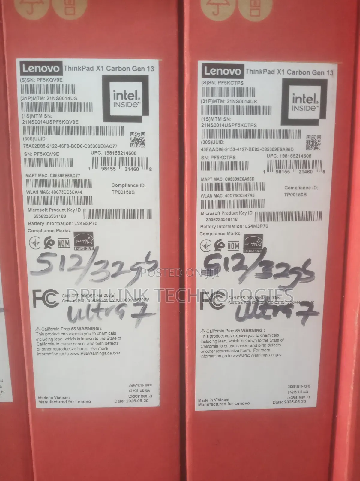 New Laptop Lenovo ThinkPad X1 Carbon 32GB Intel Core Ultra 7 SSD 512GB
