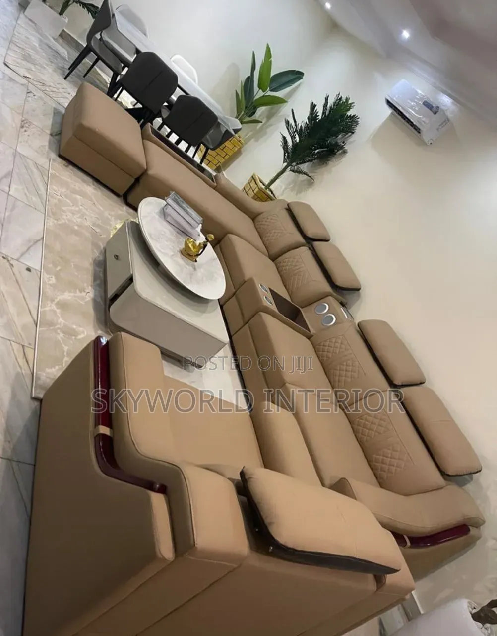 Italian L Shap Leather Chair