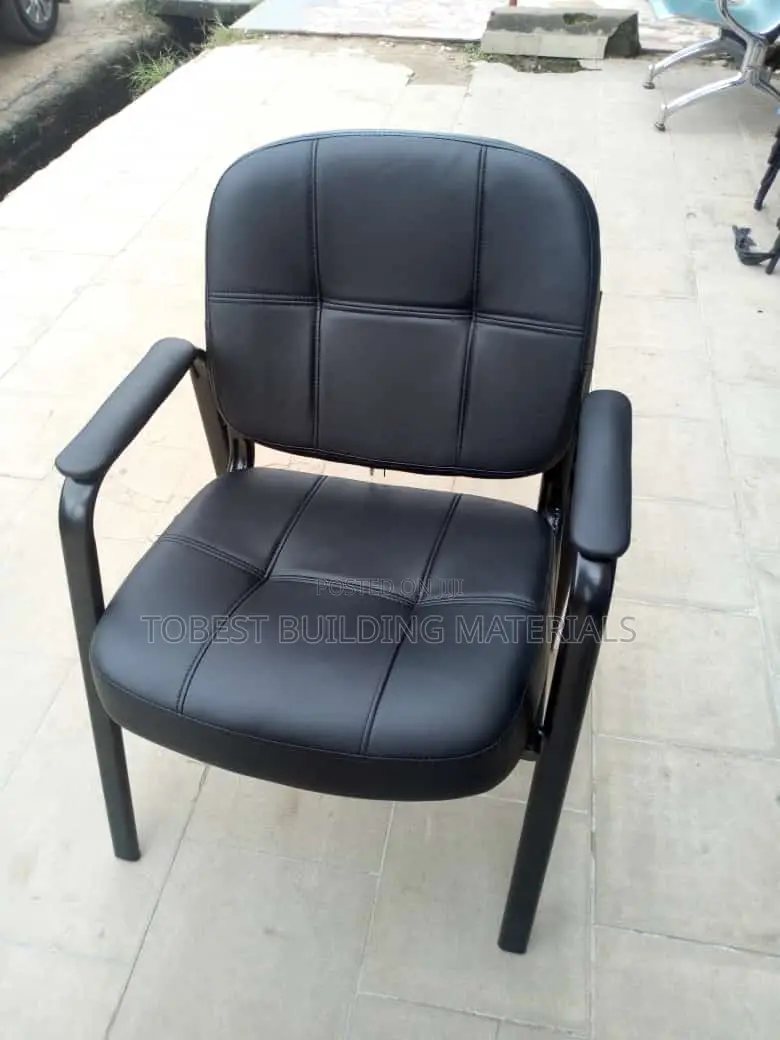 Standard Black Leather Office Visitor Chair