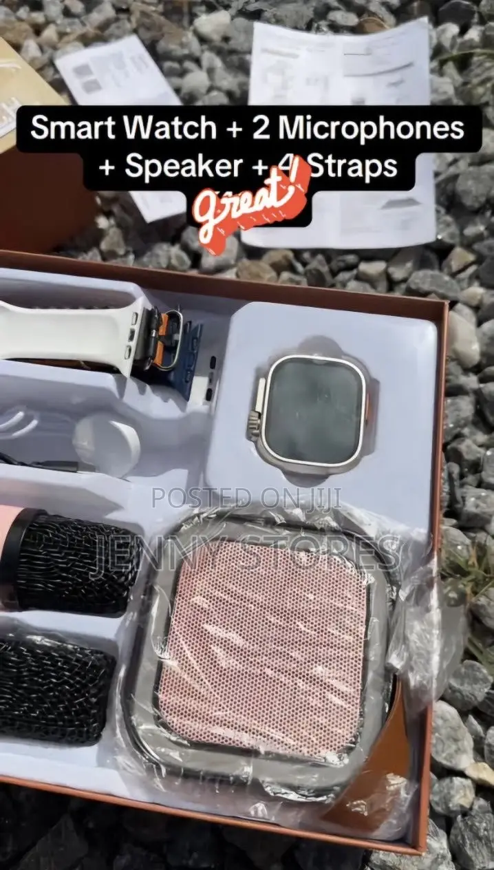 M60 Smartwatch With Bluetooth Speaker and Two Wireless Microphones