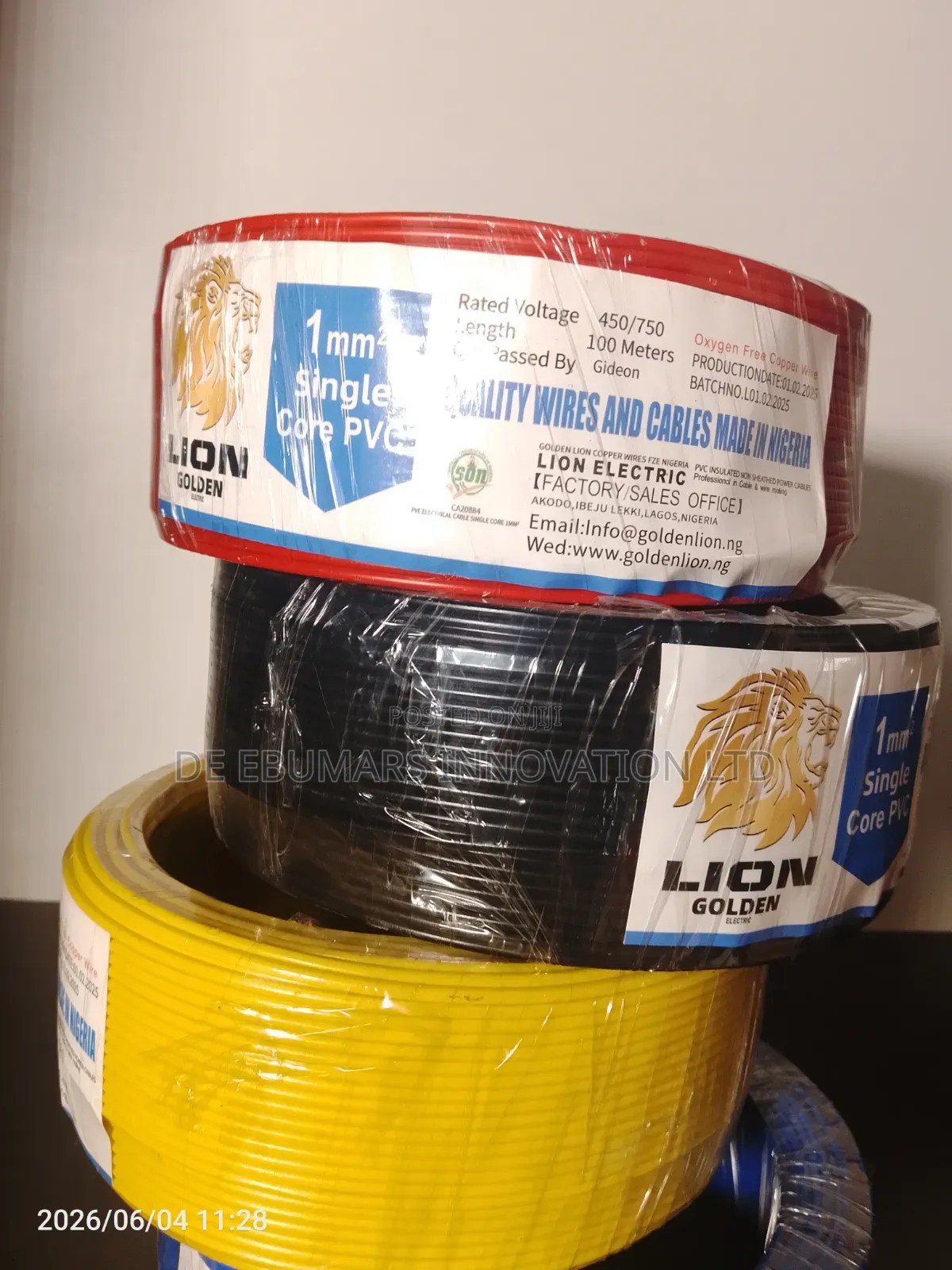 1mm2 Single Core PVC