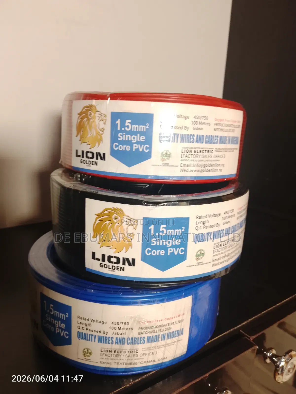 1.5mm2 Single Core PVC