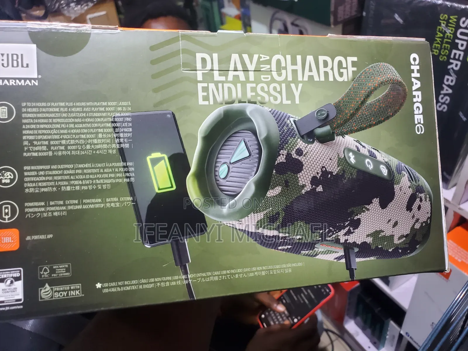 JBL Charge 6 - Portable Waterproof Drop-Proof Bluetooth Speaker