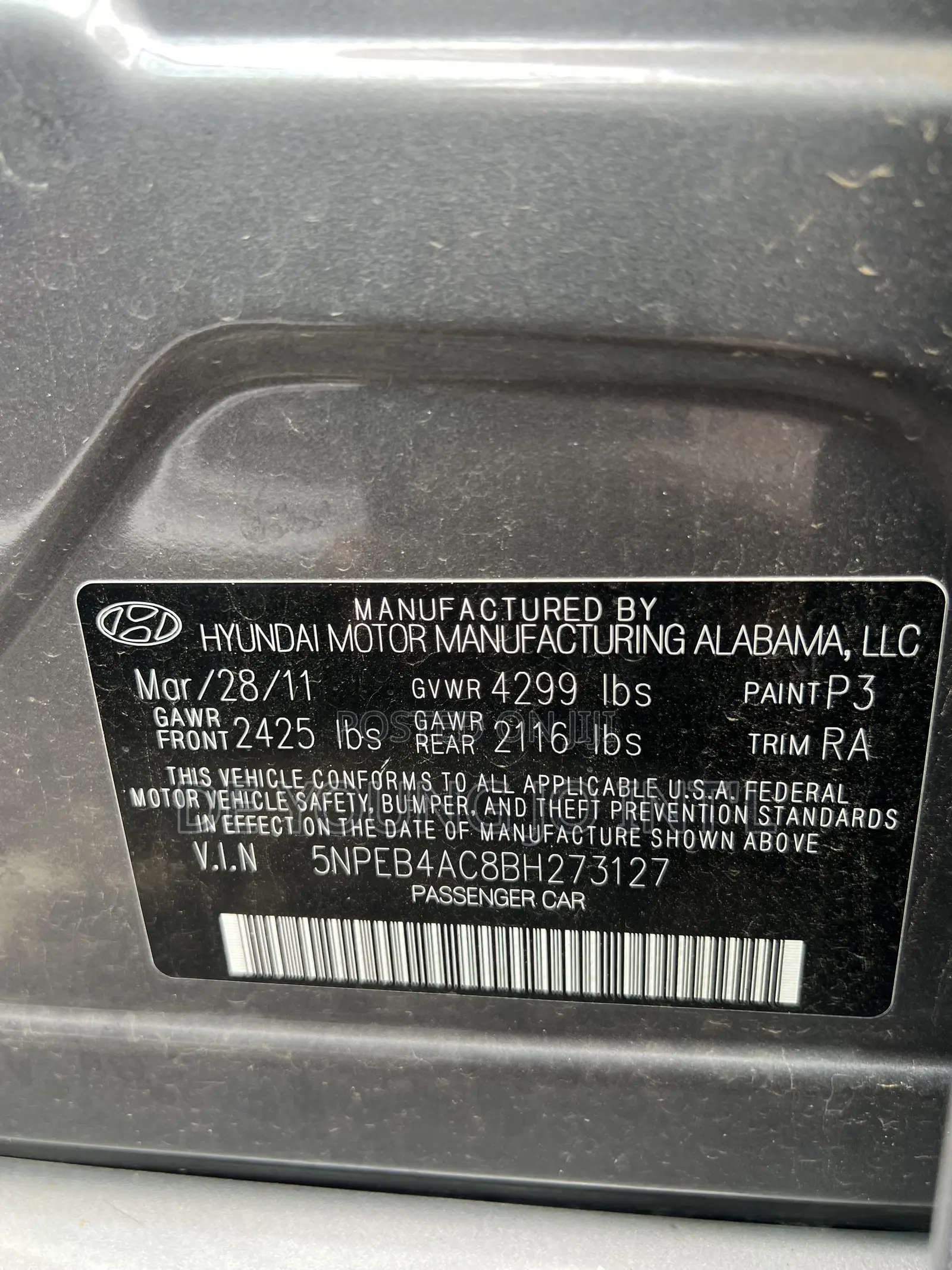Hyundai Sonata 2012 Gray