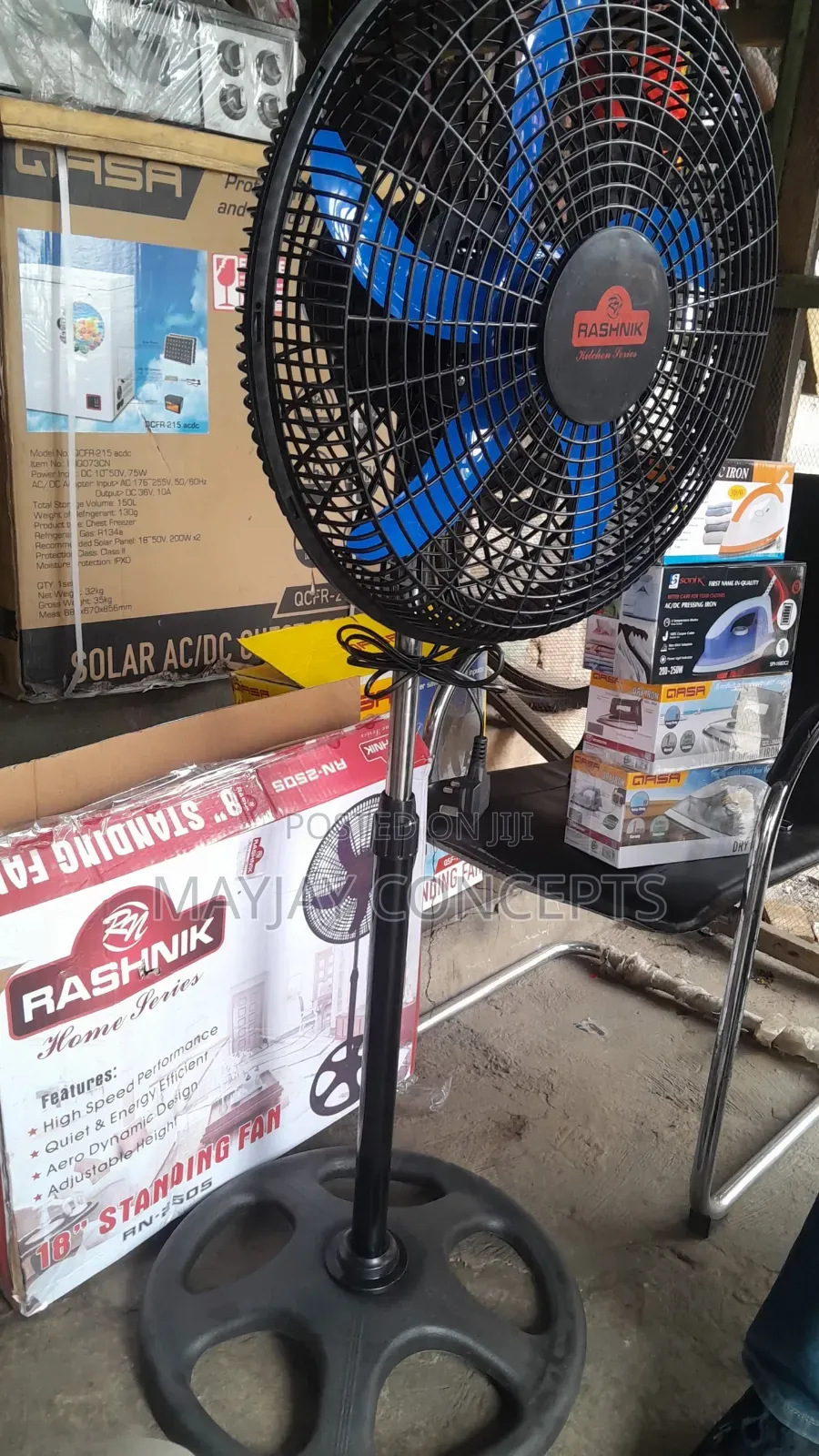 18" Rashnik Pure Copper Coil Electric Standing Fan-Big Motor,100% Copp