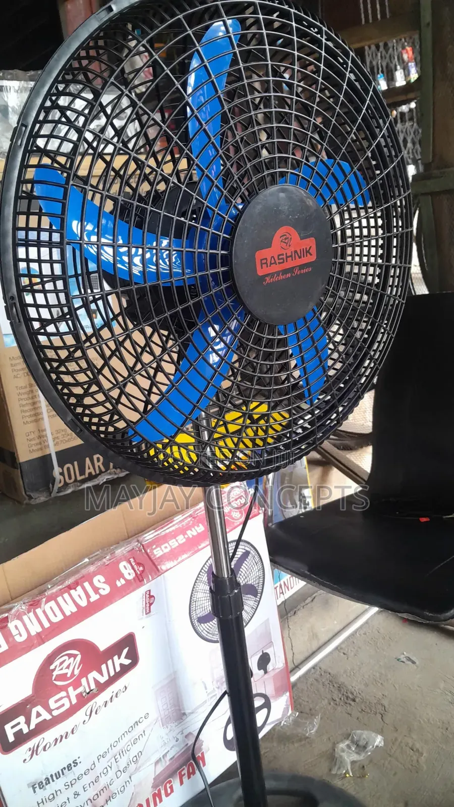 18" Rashnik Pure Copper Coil Electric Standing Fan-Big Motor,100% Copp