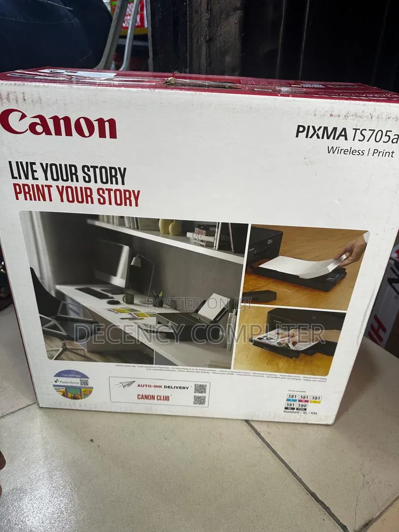 Canon Pixma Ts705a Photo / Cd / Id Card / A4 Paper Wireless Printer