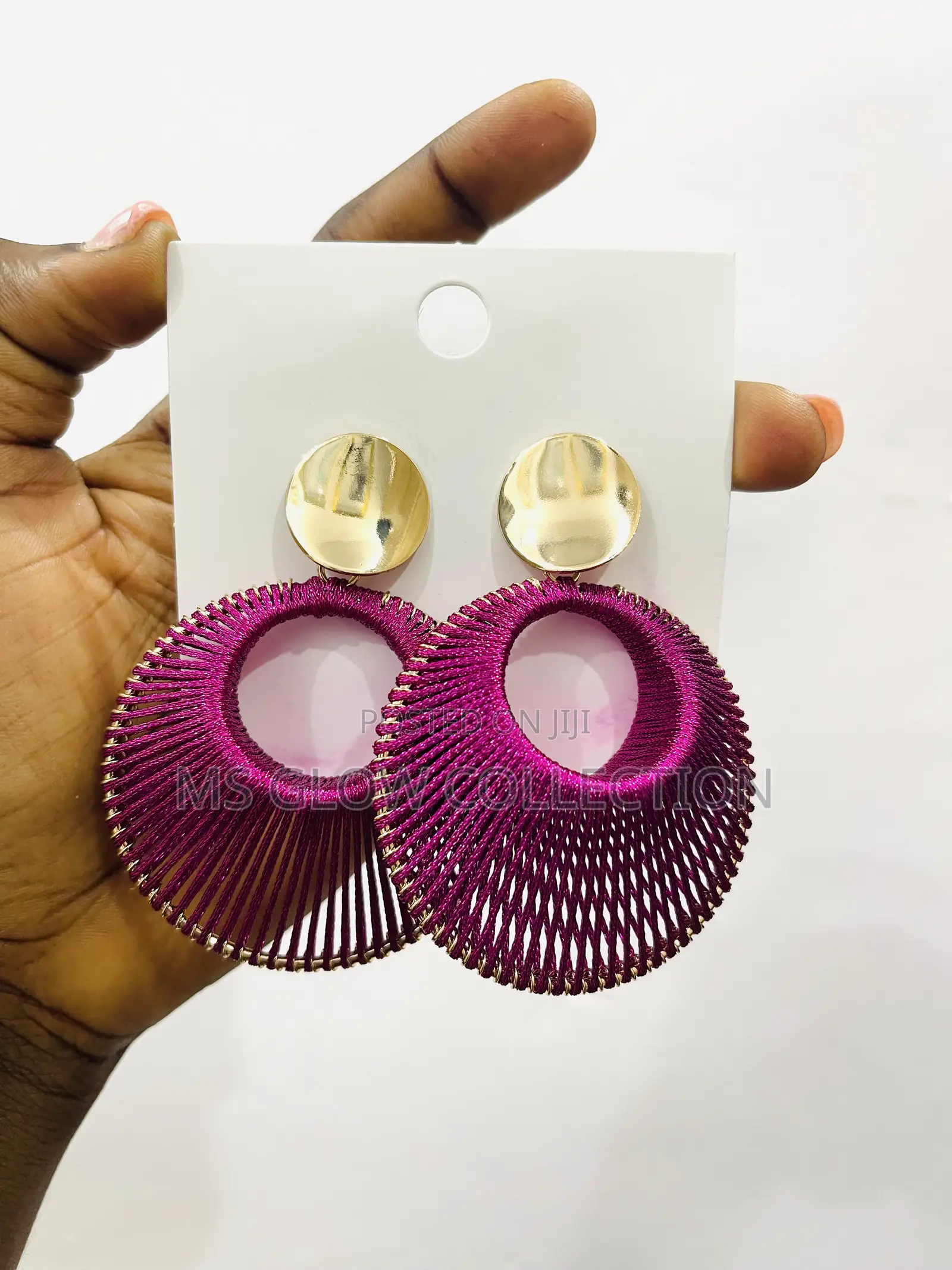 Pink Woven Earrings