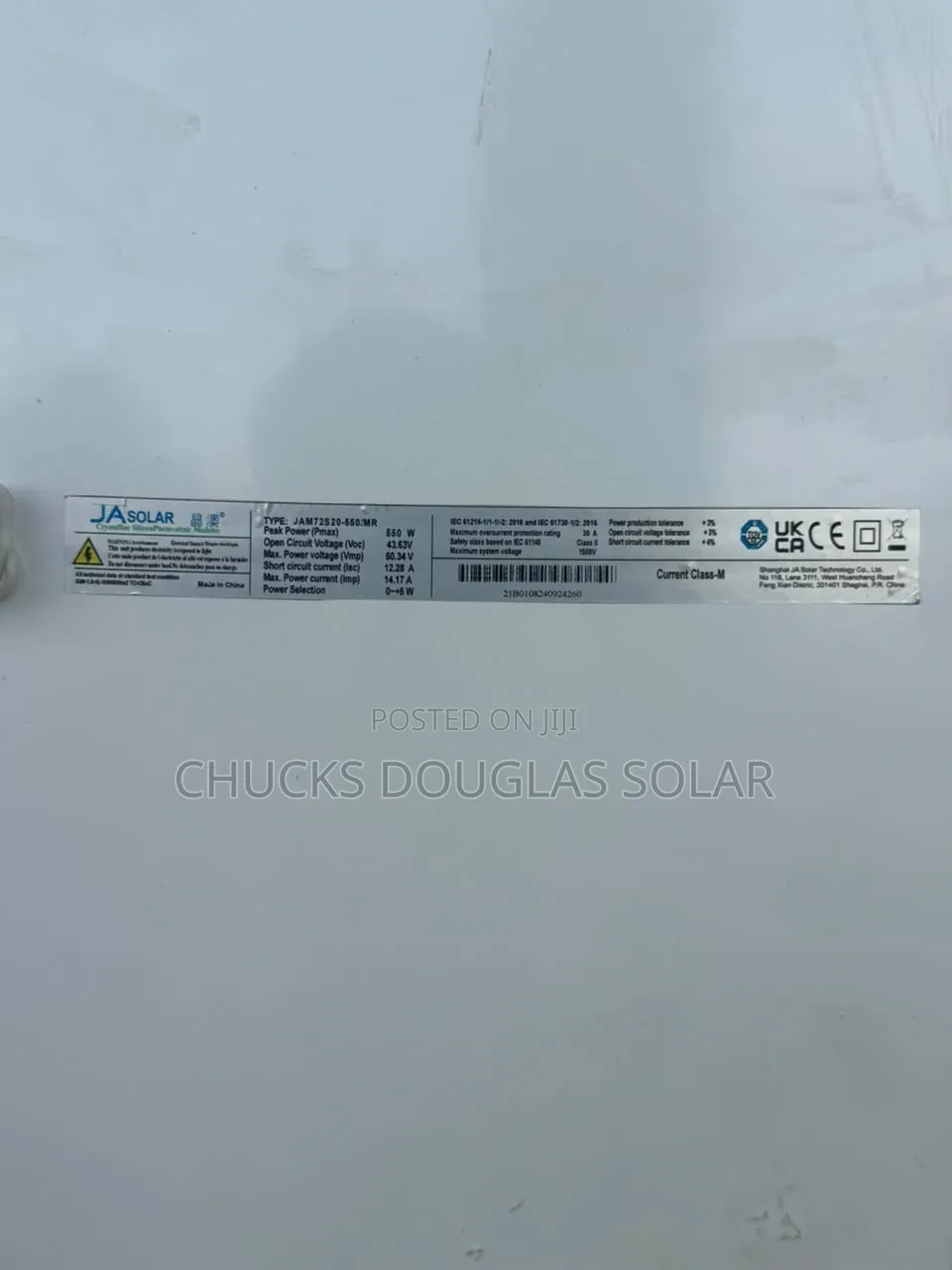Ja Solar 550w Half-Cut Monofacial Solar Panel