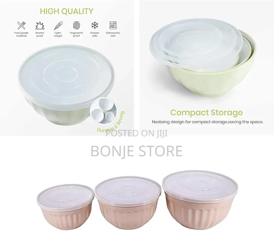 3 PCS Multipurpose Storage Salad Bowl With Airtight Lid for Microwave