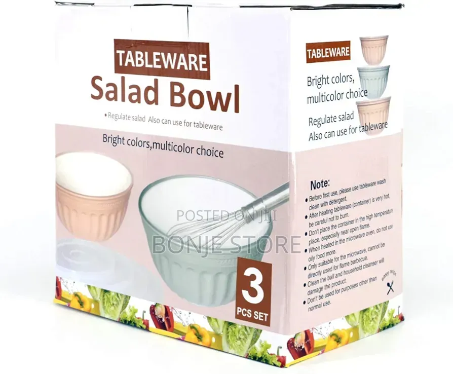 3 PCS Multipurpose Storage Salad Bowl With Airtight Lid for Microwave