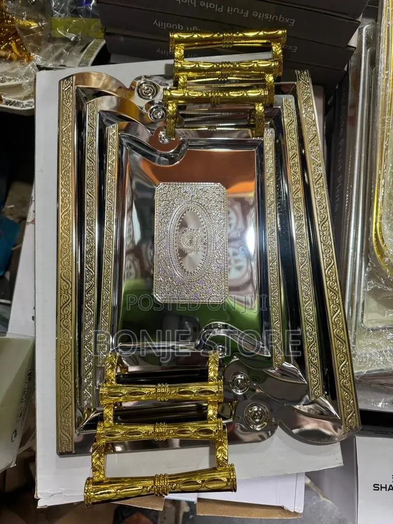 3 Pieces Stainless Steel Serving Tray