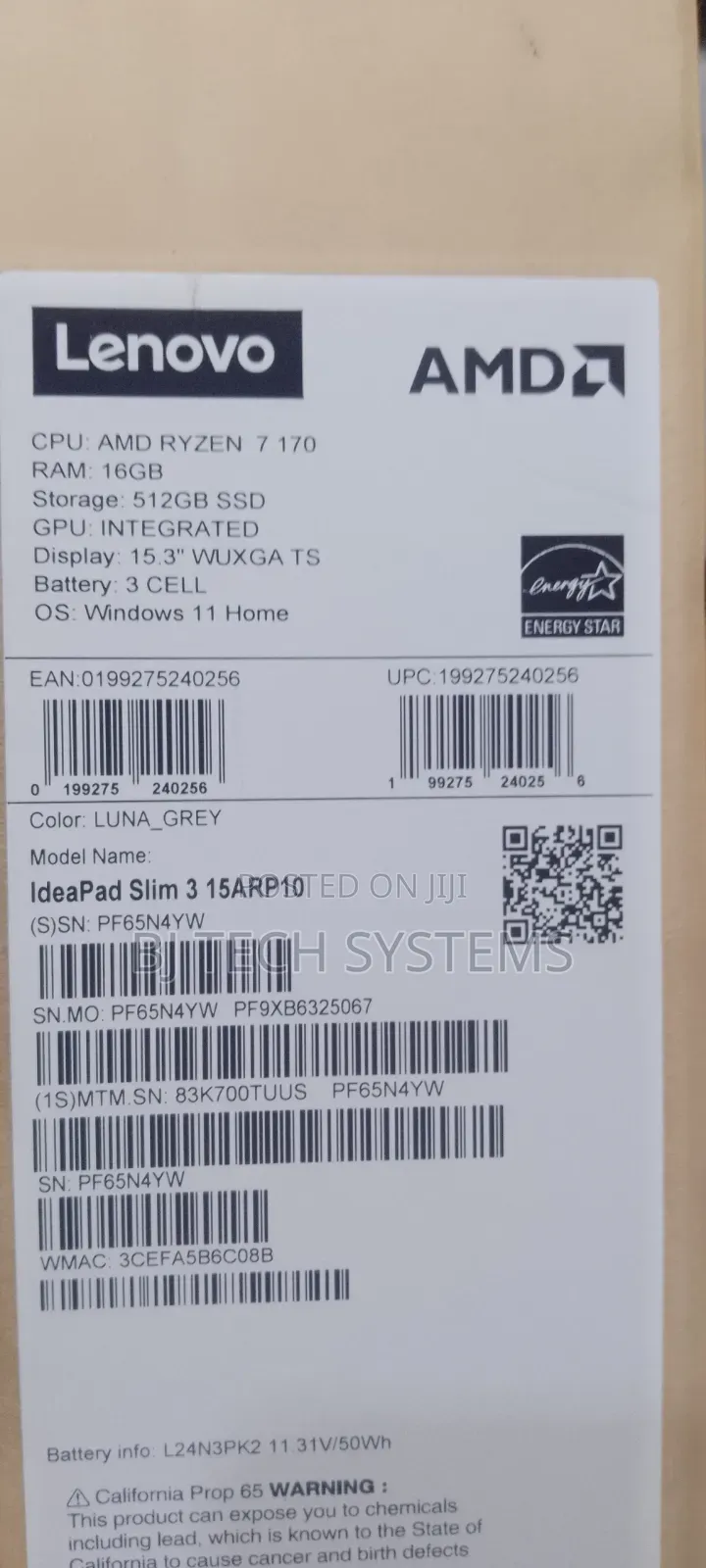 New Laptop Lenovo Ideapad 3 16GB AMD Ryzen 7 SSD 512GB
