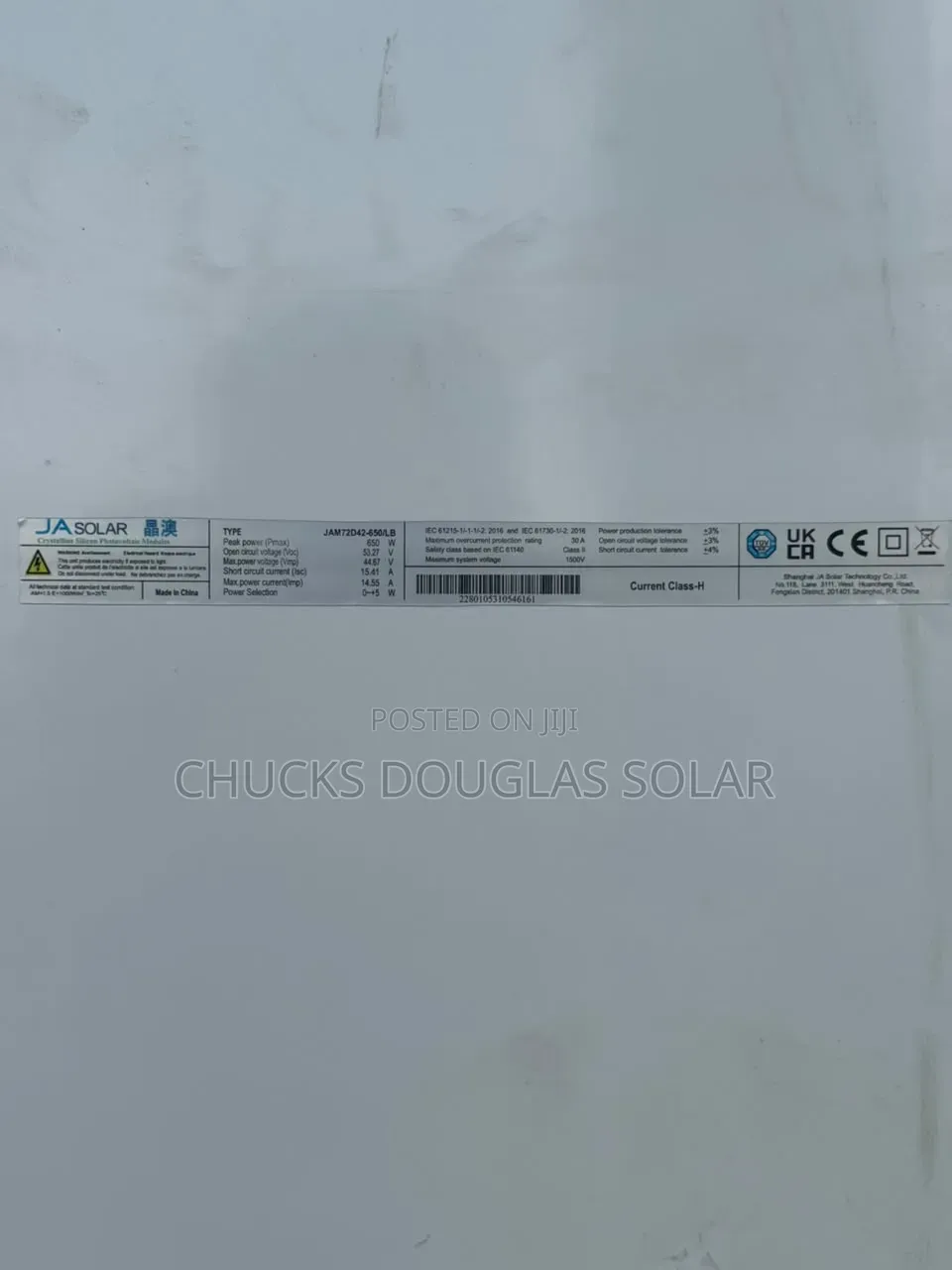 Ja Solar 650w Half Cut Monofacial Solar Panel